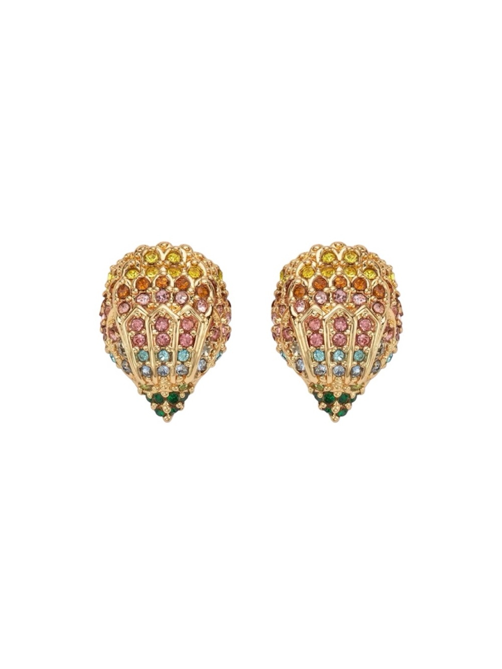Kurt Geiger Gold-tone Multicolored Crystal Dome Earrings